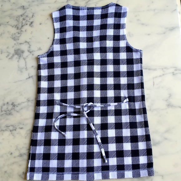 NWOT. METRO 212 Black and White plaid Long Vest with buttons and pockets. - Picture 5 of 5